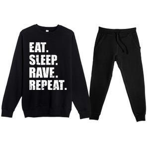 Eat Sleep Rave Repeat Premium Crewneck Sweatsuit Set