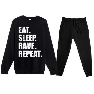 Eat Sleep Rave Repeat Premium Crewneck Sweatsuit Set