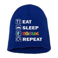 Eat Sleep Robux Repeat Noob And Professional Gamer Short Acrylic Beanie