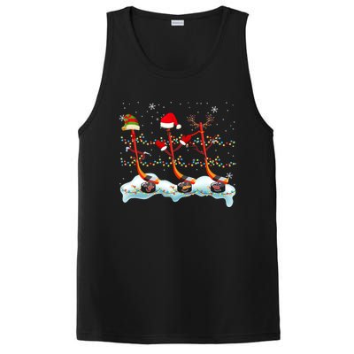 Elf Santa Reindeer Hockey Xmas Lights Hockey Player Gift PosiCharge Competitor Tank