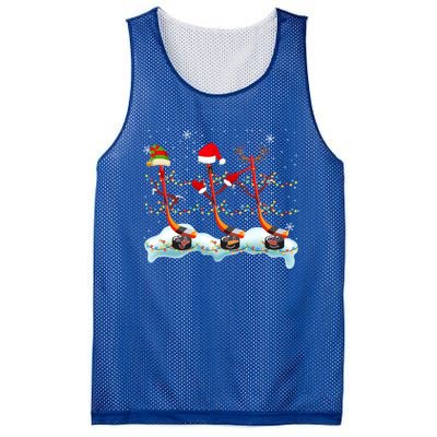 Elf Santa Reindeer Hockey Xmas Lights Hockey Player Gift Mesh Reversible Basketball Jersey Tank