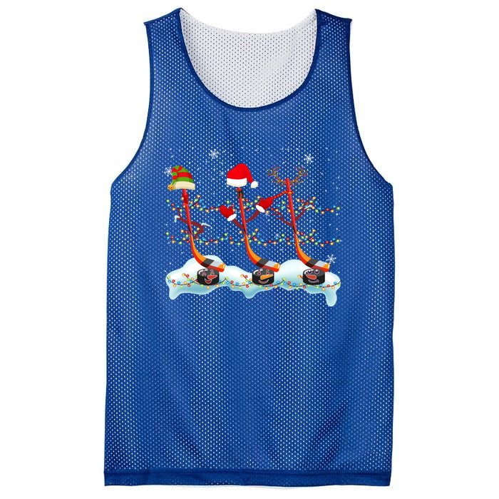 Elf Santa Reindeer Hockey Xmas Lights Hockey Player Gift Mesh Reversible Basketball Jersey Tank