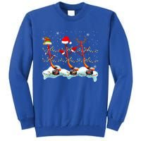 Elf Santa Reindeer Hockey Xmas Lights Hockey Player Gift Tall Sweatshirt