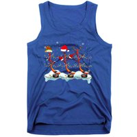 Elf Santa Reindeer Hockey Xmas Lights Hockey Player Gift Tank Top