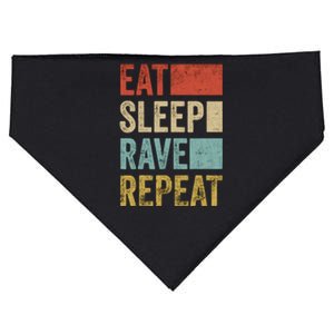 Eat Sleep Rave Repeat Retro Rave USA-Made Doggie Bandana