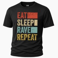 Eat Sleep Rave Repeat Retro Rave Cooling Performance Crew T-Shirt