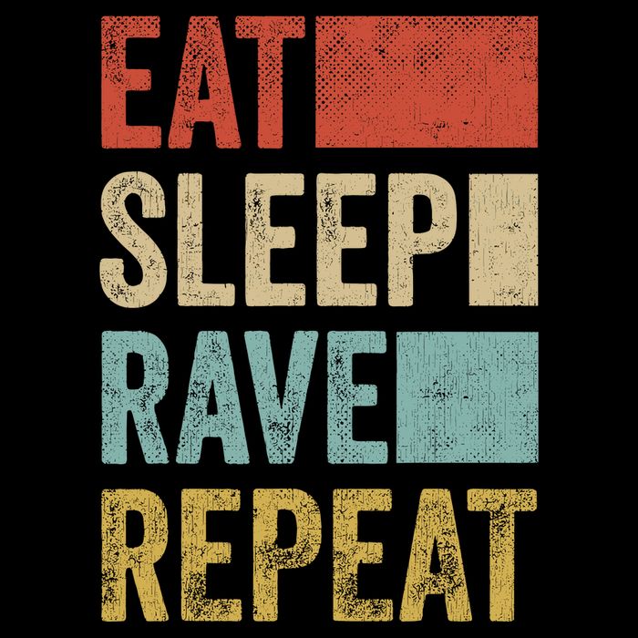 Eat Sleep Rave Repeat Retro Rave Cooling Performance Crew T-Shirt