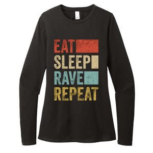 Eat Sleep Rave Repeat Retro Rave Womens CVC Long Sleeve Shirt