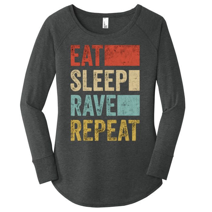 Eat Sleep Rave Repeat Retro Rave Women's Perfect Tri Tunic Long Sleeve Shirt