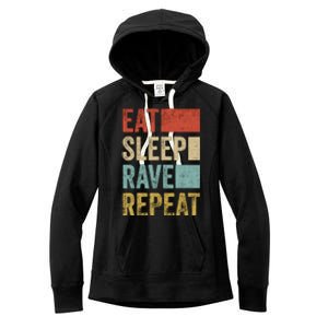 Eat Sleep Rave Repeat Retro Rave Women's Fleece Hoodie