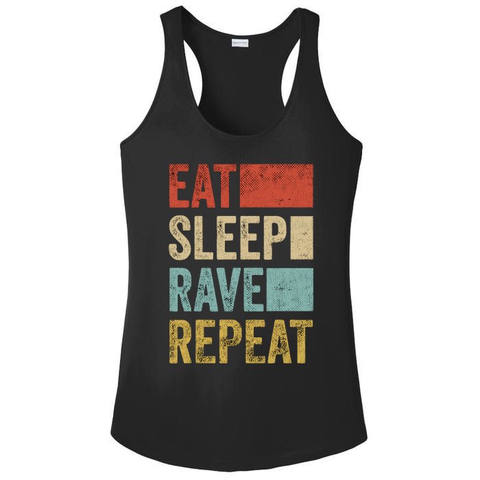 Eat Sleep Rave Repeat Retro Rave Ladies PosiCharge Competitor Racerback Tank