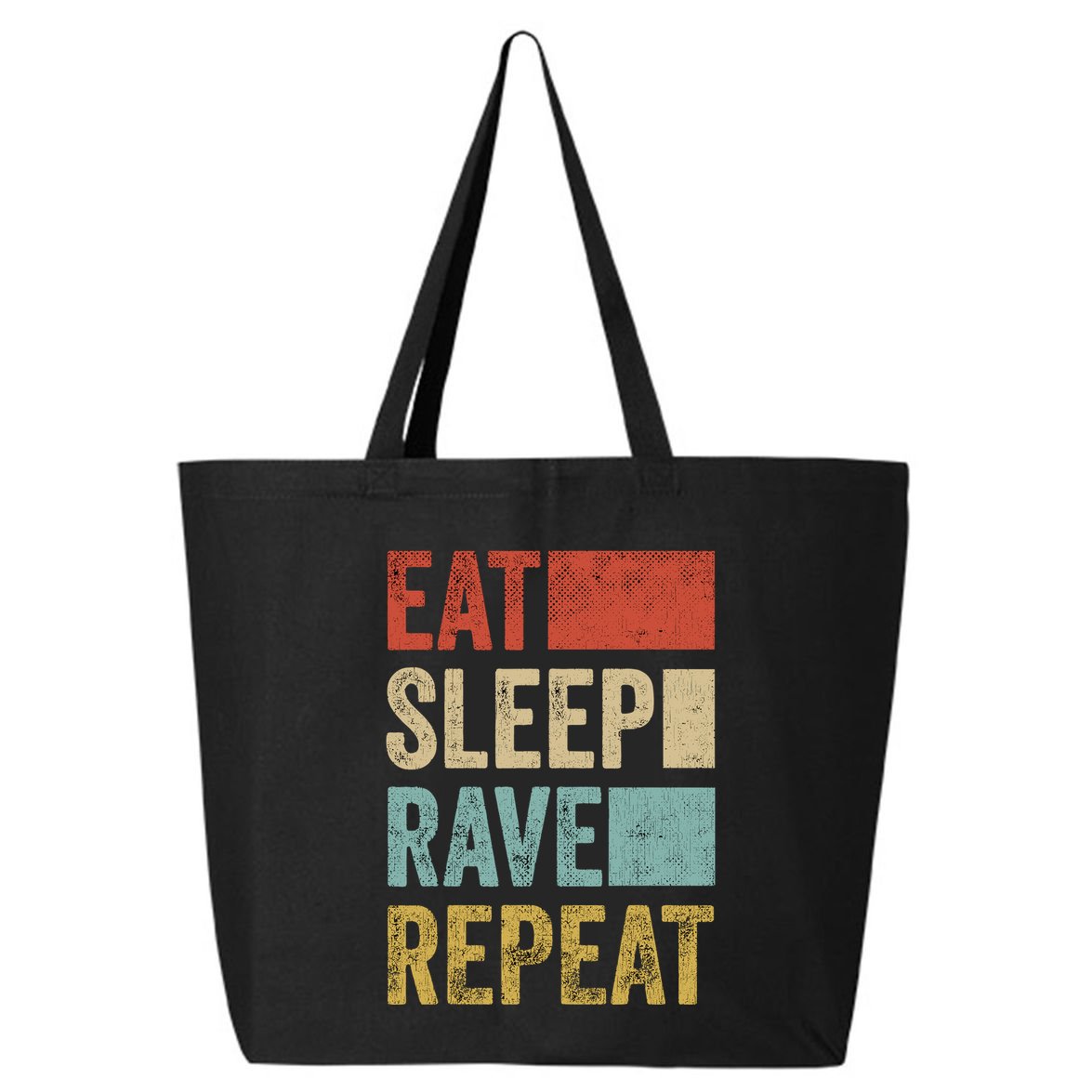 Eat Sleep Rave Repeat Retro Rave 25L Jumbo Tote