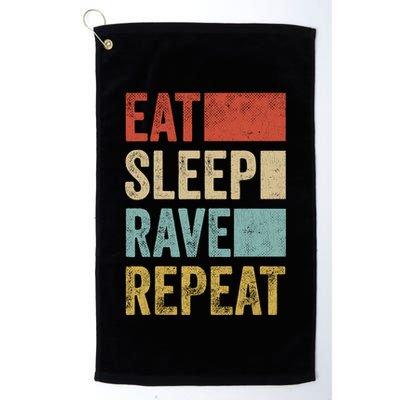 Eat Sleep Rave Repeat Retro Rave Golf Towel