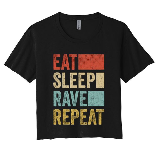 Eat Sleep Rave Repeat Retro Rave Crop Top