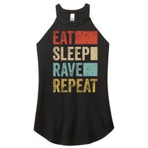 Eat Sleep Rave Repeat Retro Rave Women's Perfect Tri Rocker Tank