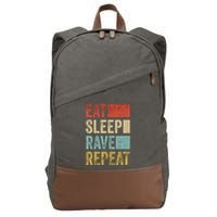 Eat Sleep Rave Repeat Retro Rave Cotton Canvas Backpack