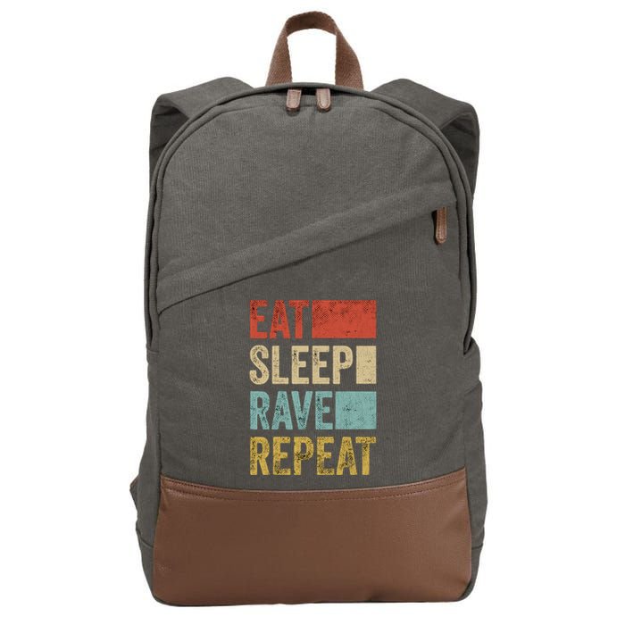 Eat Sleep Rave Repeat Retro Rave Cotton Canvas Backpack
