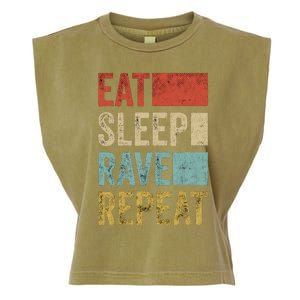 Eat Sleep Rave Repeat Retro Rave Garment-Dyed Women's Muscle Tee