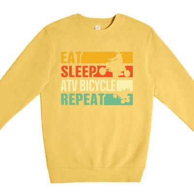 Eat Sleep Ride Repeat ATV Quad Bike Riding Four Wheelers Premium Crewneck Sweatshirt