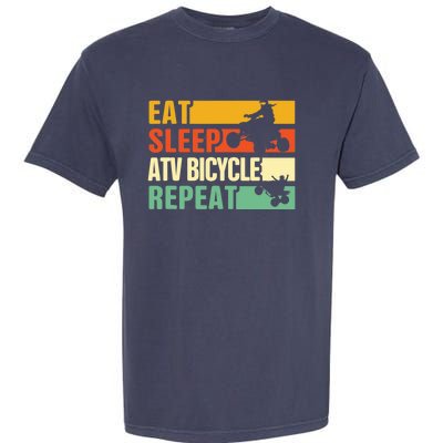 Eat Sleep Ride Repeat ATV Quad Bike Riding Four Wheelers Garment-Dyed Heavyweight T-Shirt