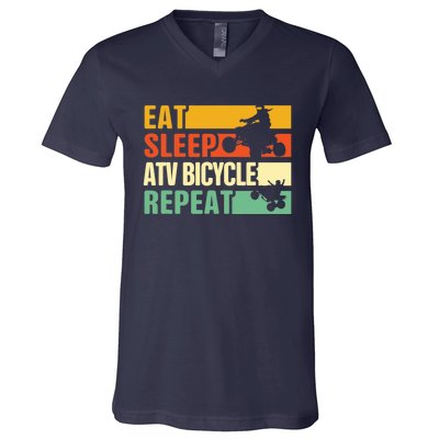 Eat Sleep Ride Repeat ATV Quad Bike Riding Four Wheelers V-Neck T-Shirt