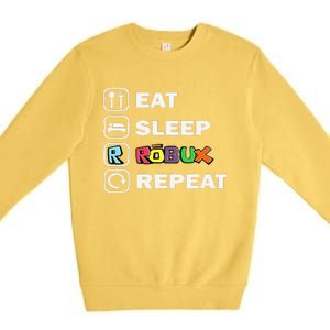 Eat Sleep Robux Repeat Noob And Professional Gamer Gift Premium Crewneck Sweatshirt