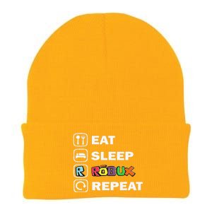 Eat Sleep Robux Repeat Noob And Professional Gamer Gift Knit Cap Winter Beanie