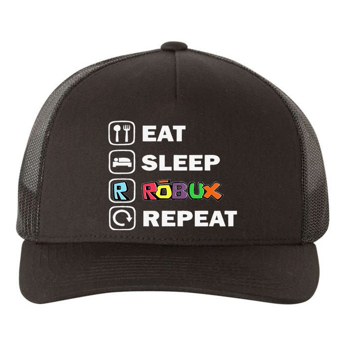 Eat Sleep Robux Repeat Noob And Professional Gamer Gift Yupoong Adult 5-Panel Trucker Hat