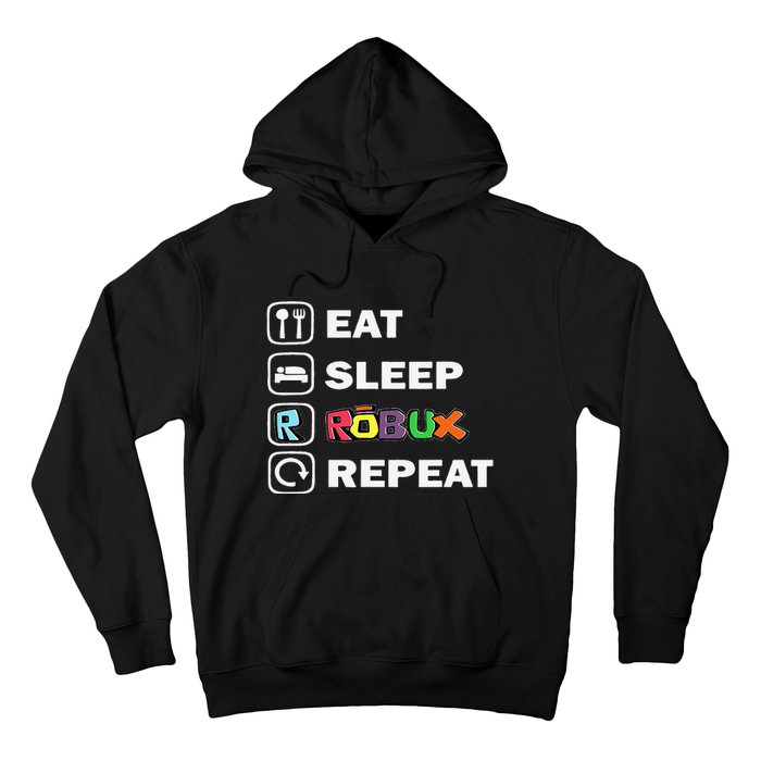 Eat Sleep Robux Repeat Noob And Professional Gamer Gift Hoodie