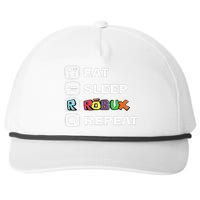 Eat Sleep Robux Repeat Noob And Professional Gamer Gift Snapback Five-Panel Rope Hat