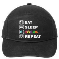 Eat Sleep Robux Repeat Noob And Professional Gamer Gift 7-Panel Snapback Hat