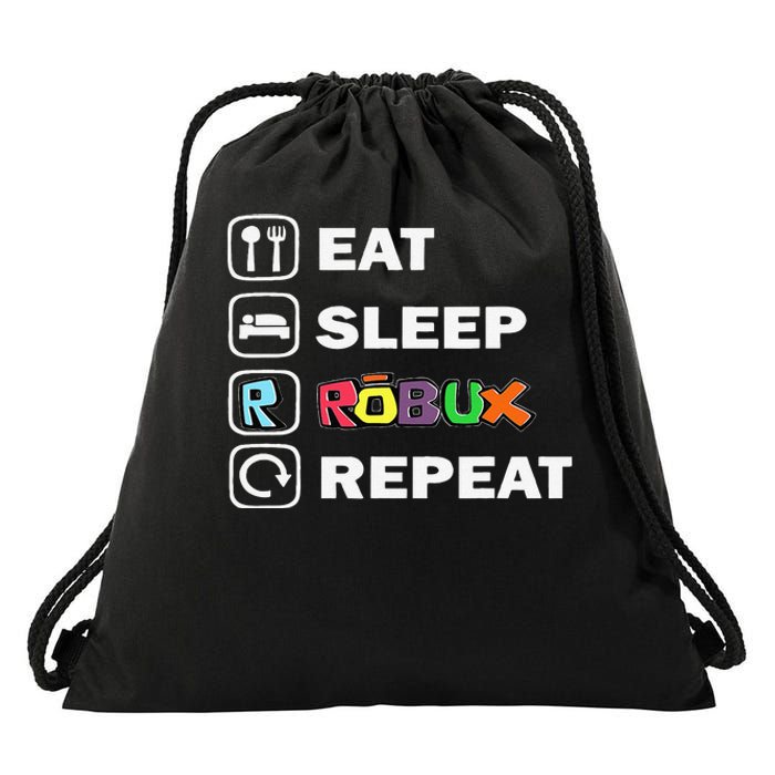 Eat Sleep Robux Repeat Noob And Professional Gamer Gift Drawstring Bag