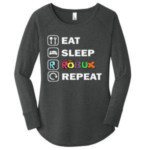 Eat Sleep Robux Repeat Noob And Professional Gamer Gift Women's Perfect Tri Tunic Long Sleeve Shirt