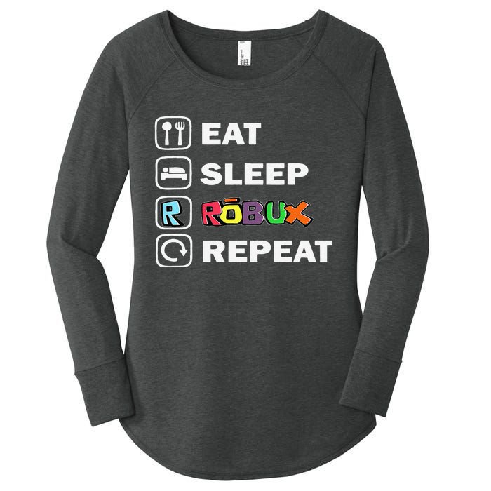 Eat Sleep Robux Repeat Noob And Professional Gamer Gift Women's Perfect Tri Tunic Long Sleeve Shirt