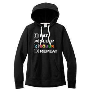 Eat Sleep Robux Repeat Noob And Professional Gamer Gift Women's Fleece Hoodie