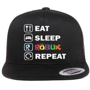 Eat Sleep Robux Repeat Noob And Professional Gamer Gift Flat Bill Trucker Hat