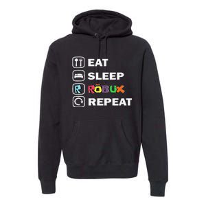 Eat Sleep Robux Repeat Noob And Professional Gamer Gift Premium Hoodie