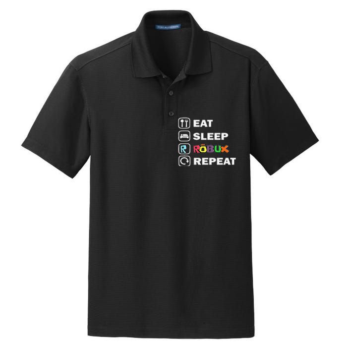 Eat Sleep Robux Repeat Noob And Professional Gamer Gift Dry Zone Grid Polo