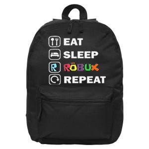 Eat Sleep Robux Repeat Noob And Professional Gamer Gift 16 in Basic Backpack