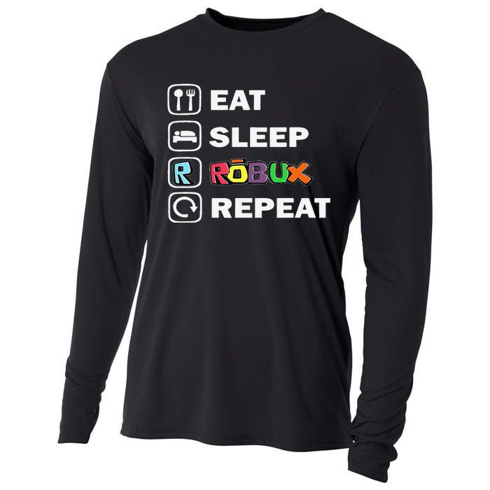 Eat Sleep Robux Repeat Noob And Professional Gamer Gift Cooling Performance Long Sleeve Crew