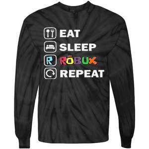 Eat Sleep Robux Repeat Noob And Professional Gamer Gift Tie-Dye Long Sleeve Shirt