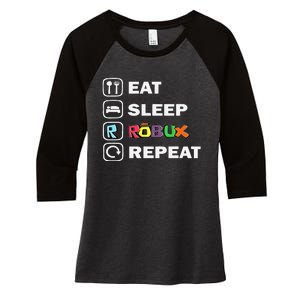 Eat Sleep Robux Repeat Noob And Professional Gamer Gift Women's Tri-Blend 3/4-Sleeve Raglan Shirt