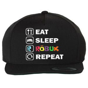 Eat Sleep Robux Repeat Noob And Professional Gamer Gift Wool Snapback Cap