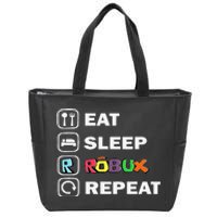 Eat Sleep Robux Repeat Noob And Professional Gamer Gift Zip Tote Bag