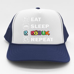 Eat Sleep Robux Repeat Noob And Professional Gamer Gift Trucker Hat