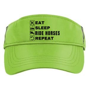 Eat Sleep Ride Horses Repeat Pony Funny Horseback Riding Meaningful Gift Adult Drive Performance Visor