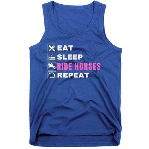 Eat Sleep Ride Horses Repeat Pony Funny Horseback Riding Great Gift Tank Top