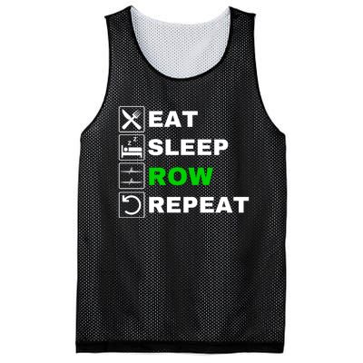 Eat Sleep Row Repeat, Erg Rowing Crew, Rowing Oar, Row Crew Mesh Reversible Basketball Jersey Tank