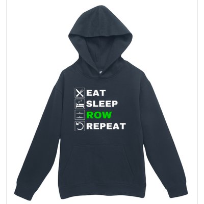 Eat Sleep Row Repeat, Erg Rowing Crew, Rowing Oar, Row Crew Urban Pullover Hoodie