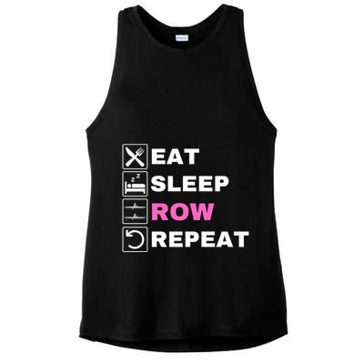 Eat Sleep Row Repeat, Erg Rowing Crew, Rowing Oar, Row Crew Ladies PosiCharge Tri-Blend Wicking Tank